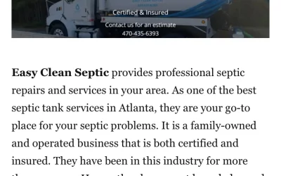 Easy Clean Septic voted #1 septic company in Atlanta GA